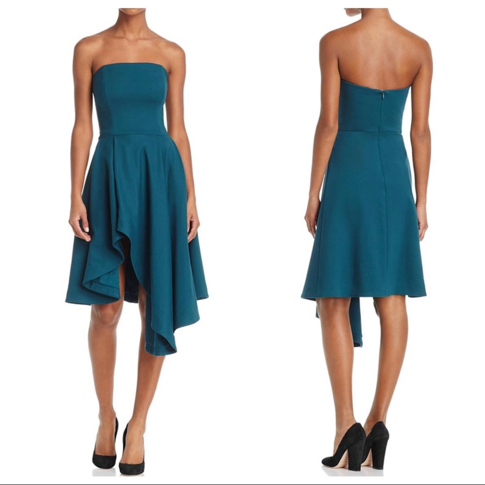 ELLIATT ORIGIN STRAPLESS ASYMMETRIC RUFFLED DRESS 1208
